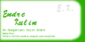 endre kulin business card